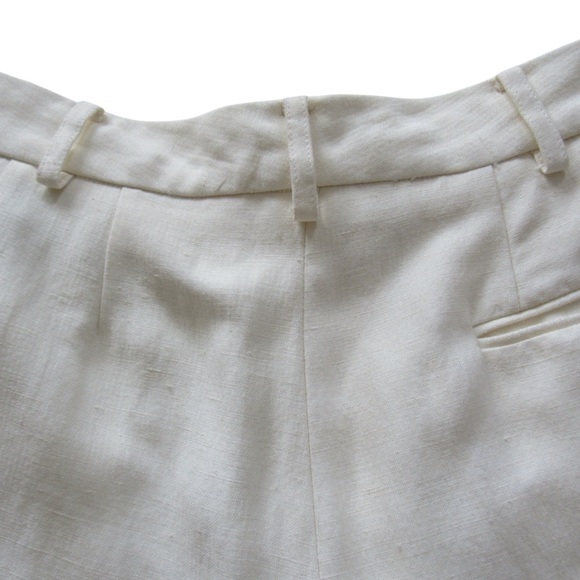 Donna Karan New York Cream Trousers Pants 4 Acetate Linen Straight Quiet Luxury - Picture 8 of 16